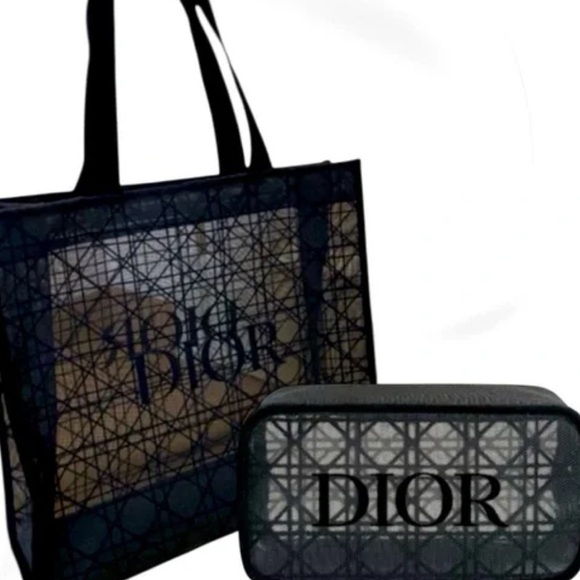 Dior Black Velvet Mesh Large Tote Bag; NIP - Picture 10 of 10